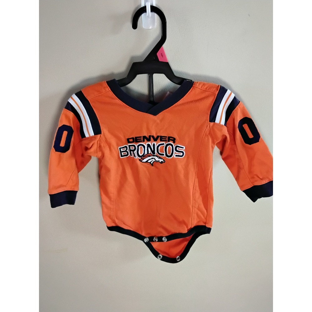 Broncos Infant Bodysuit Orange Long Sleeve Jersey 12 Months